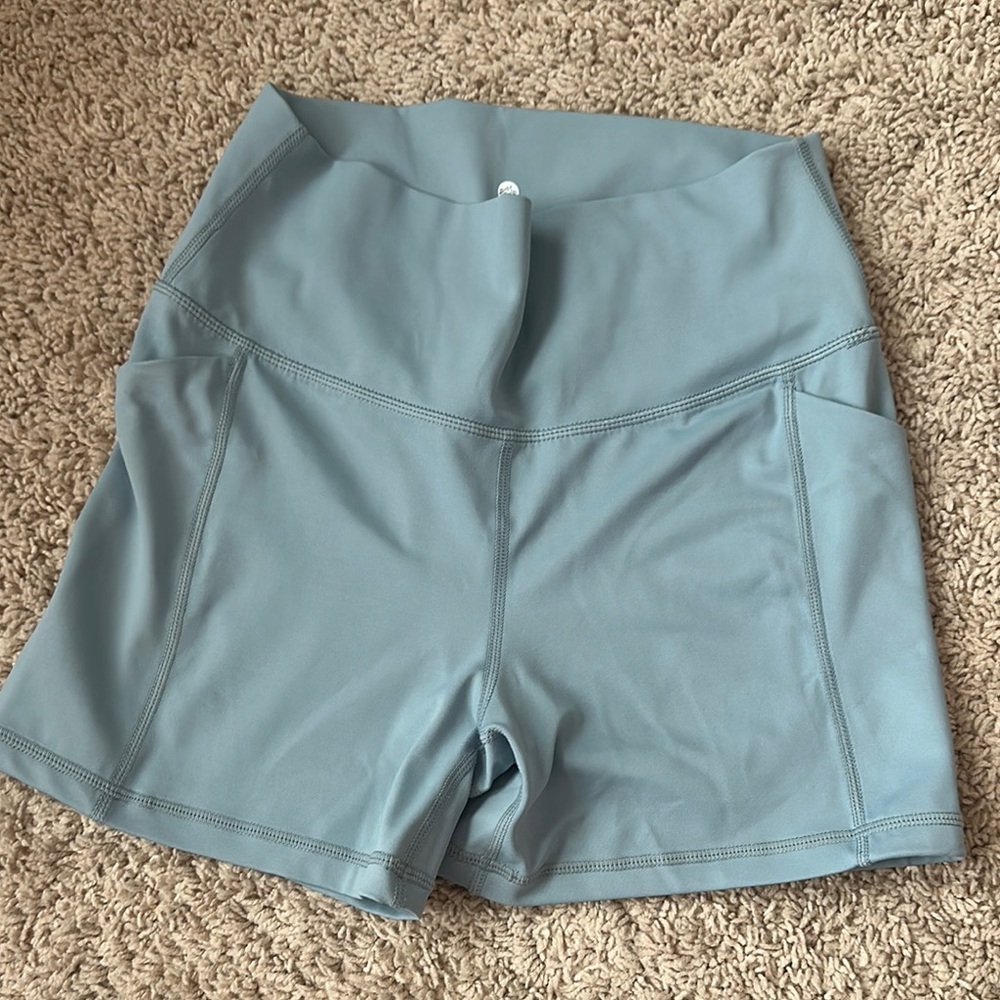 Senita Athletics Blue Bike Shorts High-Waisted Performance